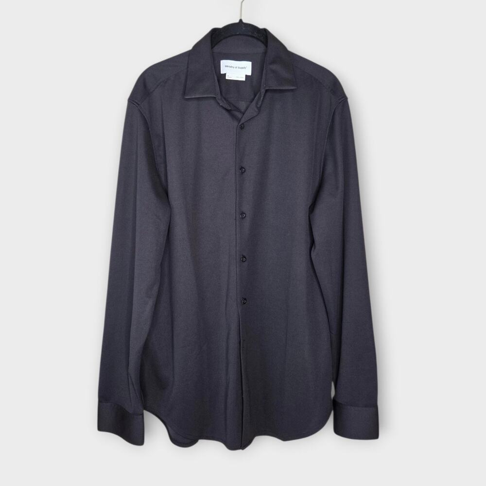 Ministry of Supply Black Long Sleeve Button Down Shirt Men's Med